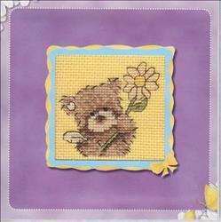 Popcorn Bear With Sunflower Card