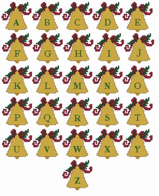 Christmas Bell Alphabet 3 Inch