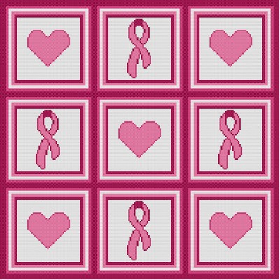 Breast Cancer Ribbon & Hearts