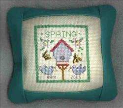 Spring Birdhouse Tuck Pillow  