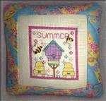 Summer Birdhouse Tuck Pillow  