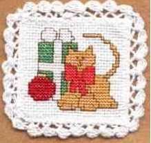 Christmas Cat Doily