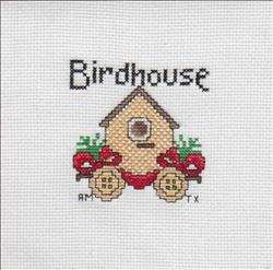 Country Christmas Afghan - Birdhouse