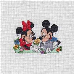 Mickey and Minnie Mouse With Flowers