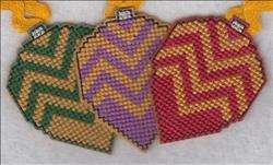 Stitched ornament in different colors.
