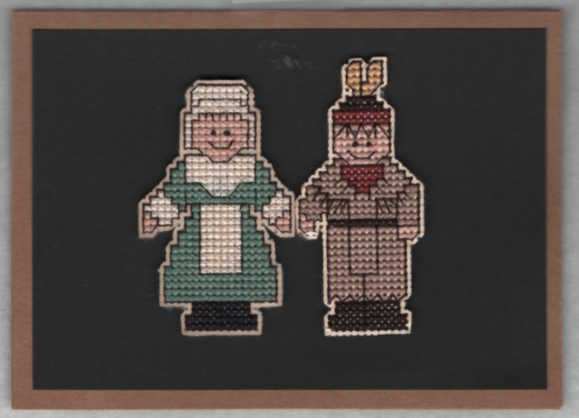 Pilgrim and Indian Card