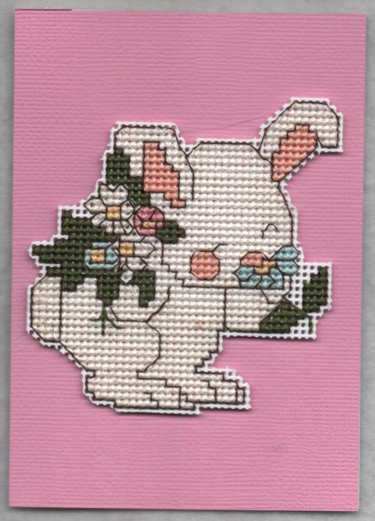 Bunny Smelling Flowers Card