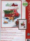 Winter Ride | Cover: Red Truck with an evergreen tree and dogs.