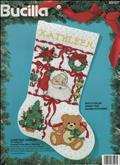 Christmas Sampler Stocking | Cover: Santa Calusr wth Tree and Bear